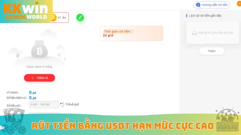 Rút tiền bằng USDT hạn mức cực cao